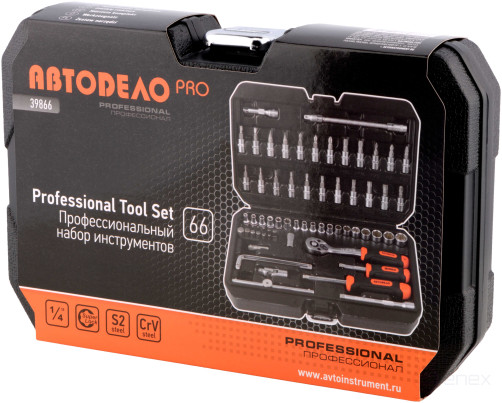 Набор головок торцевых 66пр. 1/4"DR АвтоDело PRO (39866)
