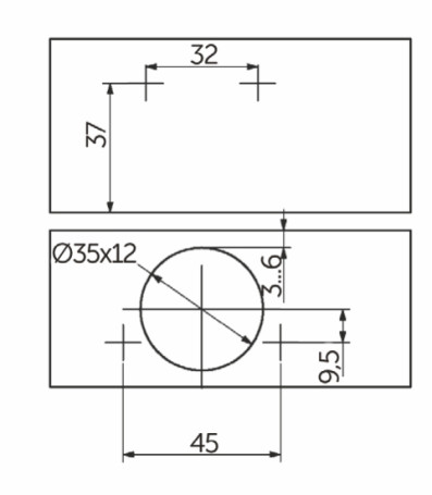 Петля полунакладная с доводчиком 45мм h0 clip-on AKS
