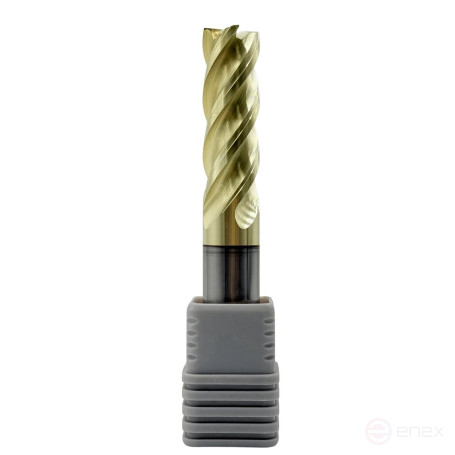 Carbide end mill c/x f 16x45x100 mm z=4 stainless steel and titanium, coated with ZrN, HRC 68 TORNERI T026112