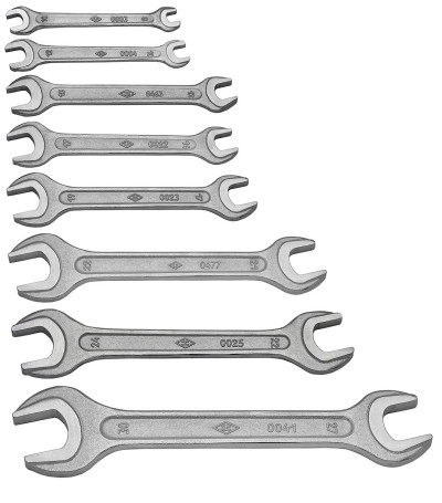 Double-sided wrench 13x17 mm, with an open mouth