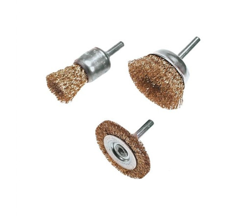 A set of brushes in a box, steel wire, 11 pieces, articles: 482.217; 472.211; 421.167; 417.198; 417.162; 453.161; 542.303; 542.311; 182.401; 100.041; 125.211