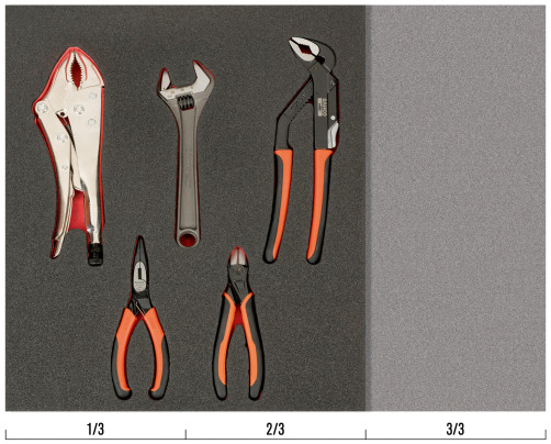 Fit&Go Набор шарнирно-губцевого инструмента и ручные тиски в ложементе, 5 предметов