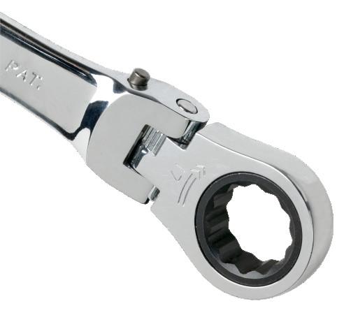 Key combined with ratchet and hinge, 17 mm