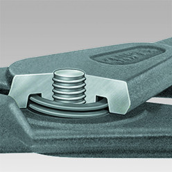 Precision forceps. for external locking rings, with limiter, sponges 90°, seat. size Ø 10-25 mm, tip Ø 1.3 mm, L-130 mm, black, 1-k handles