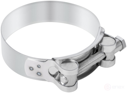 The clamp is a crimping power hinge, stainless steel.steel 80-85 mm