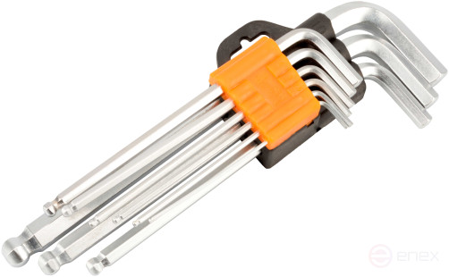 Набор Г-обр. шестигр. 8ч (3.0-12мм; CR-V; удлинённые; с шаром) АвтоDело (39158)