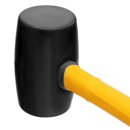 Rubber mallet, 680 g, black, fiberglass handle with TPR coating Denzel