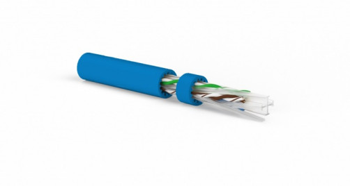 UUTP4-C6A-S23-IN-LSZH-BL-500 (500 m) Twisted pair cable, unshielded U/UTP, category 6a (10GBE), 4 pairs (23 AWG), single core (solid), LSZH, blue