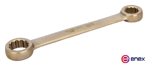 ИБ Ключ гаечный накидной двусторонний плоский (алюминий/бронза), 19x22 мм