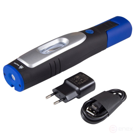 Фонарь светодиодный, шарнирный, магнит, 7+1 элемент, Li-Ion, 3,7 В МАСТАК 890-00107