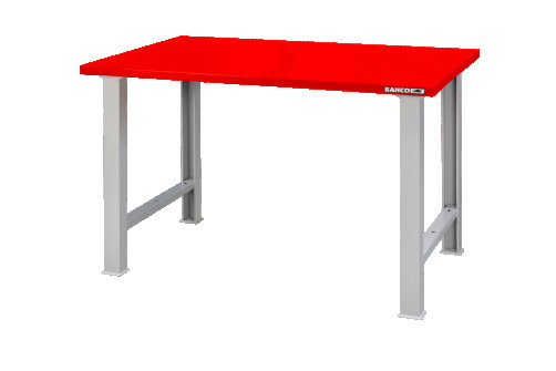 Heavy duty workbench, metal table top with 4 legs orange 1800 x 750 x 1030 mm