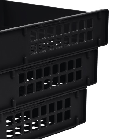 Лоток для бумаг горизонтальный СТАММ "Strong", набор 3шт., на метал. стержнях, черный