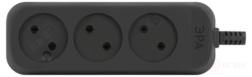 ERA KX-3-B block 3 sockets without grounding black