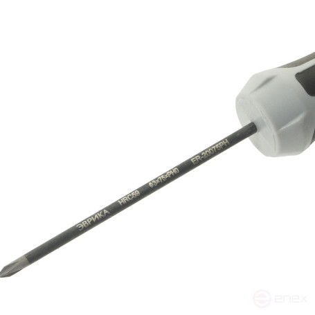 Отвертка крестовая PH0х75мм Ø3мм магнитная, стержень S2, с держателем HRC≥59 ER-20075PH ЭВРИКА /1/12/288 NEW