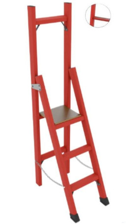 SSV-1,8A fiberglass stepladder with vertical support, abrasive coating of steps, h=1890mm, h of the working platform=900mm, step 3