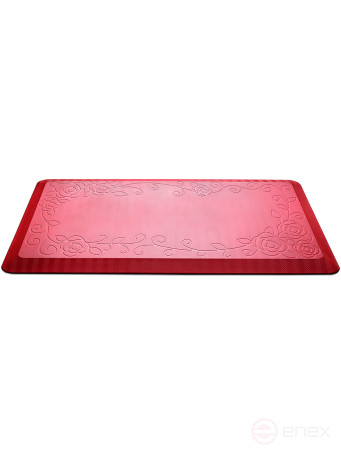 Anti-fatigue mat "Flowers", 51x99 cm, red