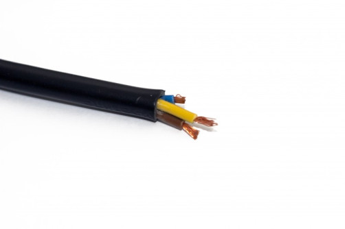 PWC-SHM-OE-5.0-BK Cable with Schuko plug (open end), 5m long (3x1.0 sq.mm), color black (PVS-VP-3*1,0-250- S22-16-5.0 GOST 28244-96))