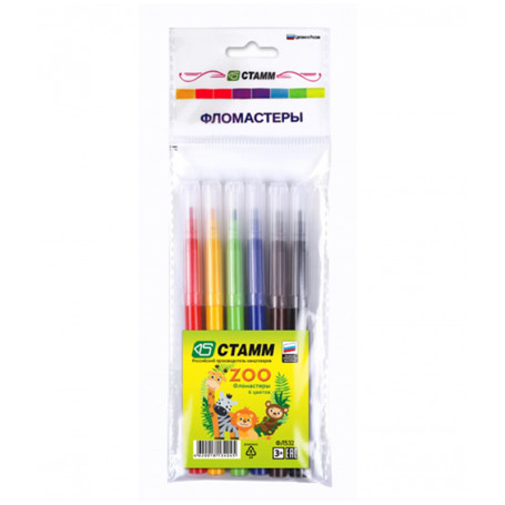 Markers STAMM "ZOO", 06cv., washable, package, European weight