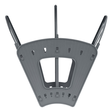 Лоток для бумаг веерный СТАММ "Эконом", 3-х секционный, серый