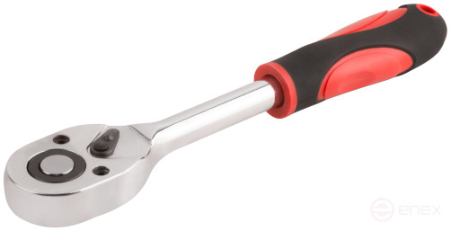 Hand crank (ratchet), 40Cr alloy steel mechanism, plastic rubberized handle, 1/2", 24 prongs