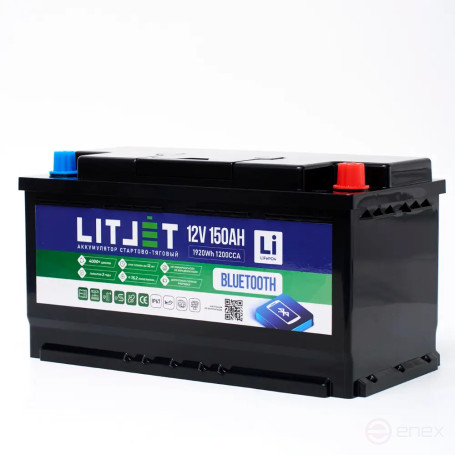 Lithium battery starter/traction LITJET SMART LiFePO4 12V 150Ah 1920Wh 1200CCA
