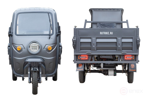 Грузовой электрический трицикл Rutrike D5 КАБИНА гидравлика 1700 60V1200W, черный-матовый