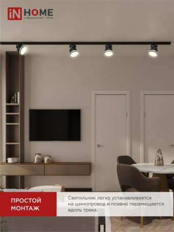 Светильник трековый TR-GX53-TL 51RB под лампу GX53 с подсветкой черный IN HOME
