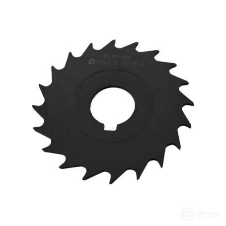 Cutting mill 80x2x22 Z=20 type 3 with hub and shaft HSS Nit GOST 2679-93 Beltools