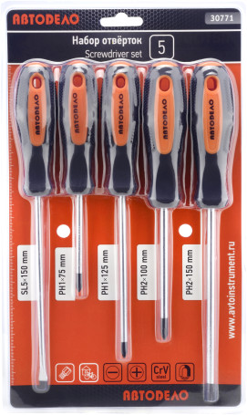 Screwdriver Set (Avtodor) 5pr.(blister) (30771)
