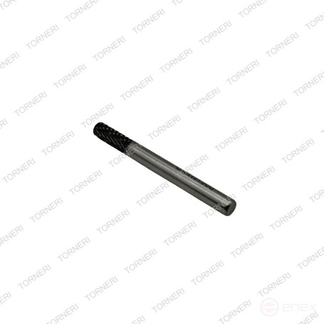 Carbide borehole type B061606 (cylindrical), 6.0 mm, shank 6 mm, end tooth, double notch TORNERI T018380