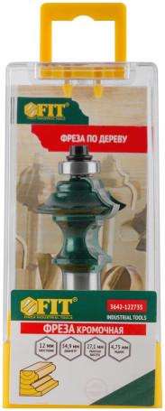 Фреза кромочная фигурная с подшипником DxHxL=34,9х27,1х72,4 мм