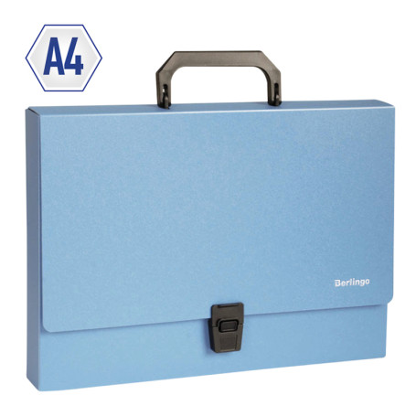 Briefcase folder 1 Berlingo "Standard" compartment, A4, 325*230*35 mm, 1000 microns, blue