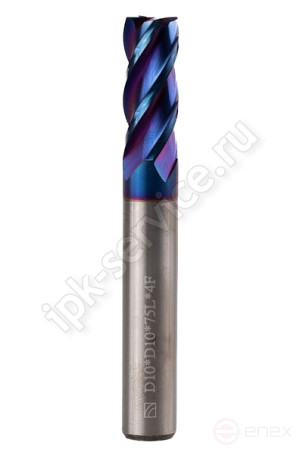 Фреза концевая ц/х тв.сп. ф8 L=60 Z4 nACo-blue для закал.ст. 65HRC