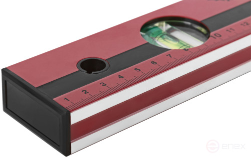 Optima level, 3 eyes, red body, milled working face, 400 mm scale