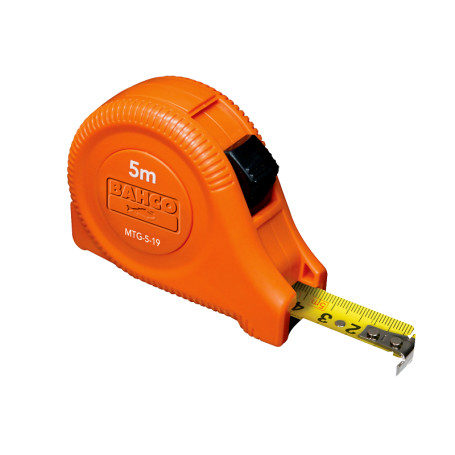 Tape measure L=5m, tape 19 mm, scale: mm, inches