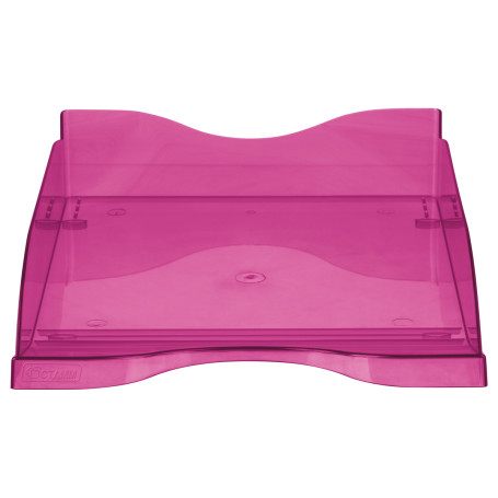 Лоток для бумаг горизонтальный СТАММ "Тропик", тонированный розовый