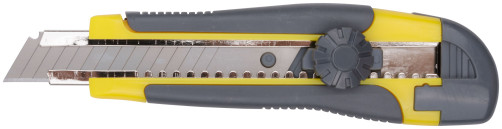 Technical knife 18 mm reinforced rubberized, rotatable.clamp, blade 15 segments