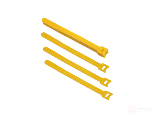 Хомут Ripo для кабеля, липучка с мягкой застежкой, 135x14 мм, желтый (10 шт.)