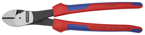 The side cutters are special. powerful, cut: provol. cf. Ø 4.6 mm, solid. Ø 3.5 mm, royal. string Ø 3 mm, L-250 mm, black, 2-k handles