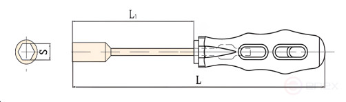 Hexagon screwdriver 10x110 (total.225mm) intrinsically safe alloy BeCu 263B-1006, HORTZ