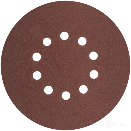 Круги шлифовальные с отверстиями (липучка), алюминий-оксидные, 225 мм, 5 шт. Р 60