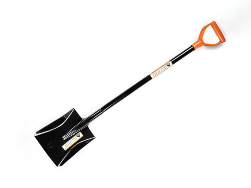 Shovel shovel (LS) on a curved metal handle and a plastic handle
