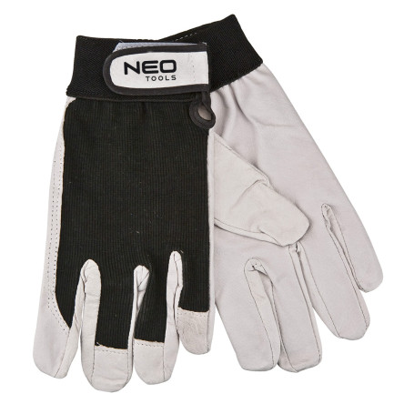 Work gloves, facial pigskin, Velcro, size 8;