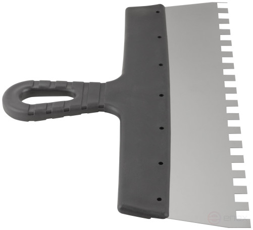 Шпатель фасадный нержавеющий зубчатый 350 мм / зуб 10 мм