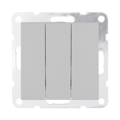 Switch 3-cl.(diagram 1+1+1 ) 16 A, 250 B (silver metallic) LK80