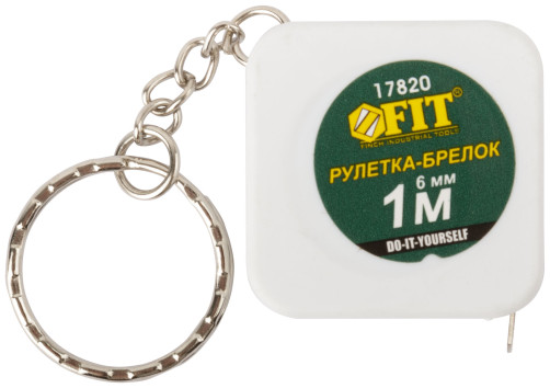 Roulette keychain 1 m x 6 mm, white square