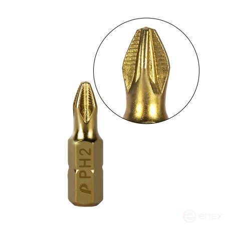 Бита отверточная ПРАКТИКА "Эксперт" PH-2 х 25мм Tin (1шт), блистер