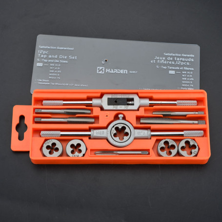 Set of taps and dies professional, 12 items // HARDEN