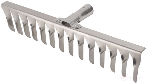 Грабли, витой зуб, нержавеющая сталь, 14 зубьев, без черенка