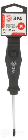 75PH1 Отвертка ЭРА PH 1х75 мм крестовая двухкомпонентная рукоятка